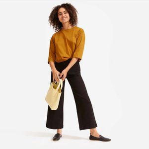 Everlane Wide-Leg Crop Pant Jean, Black, Sz 6